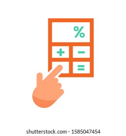 Calculator logo template vector earnings icon design