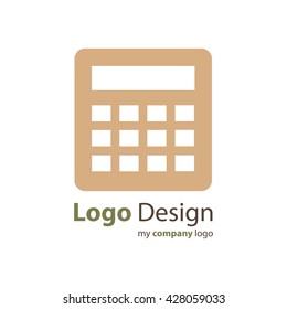 calculator logo vector brown color