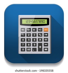 calculator With long shadow over app button