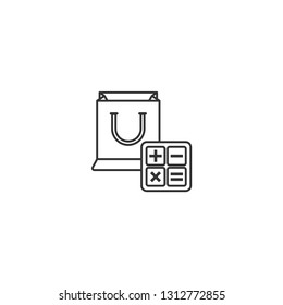 Calculator machine, Calculating money isolated icon. - VECTOR