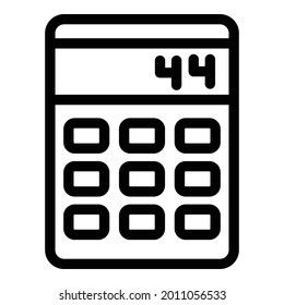 Calculator machine icon. Outline calculator machine vector icon for web design isolated on white background