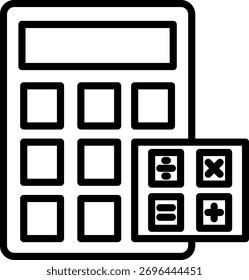 Máquina calculadora, totalizador, numerador lineal icono Vector para la ilustración con aislado. conveniente para el diseño, icono, logotipo, App