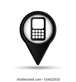 calculator map pin icon vector illustration eps 10