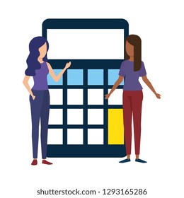 calculator math with business person