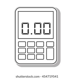 calculator math buttons in black and white colors, isolated flat icon.