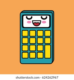 calculator math character kawaii