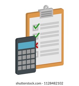 calculator math with checklist