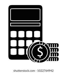 calculator math with coins