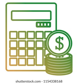 calculator math with coins