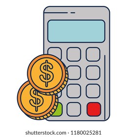 calculator math with coins