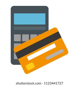 calculator math with credit card