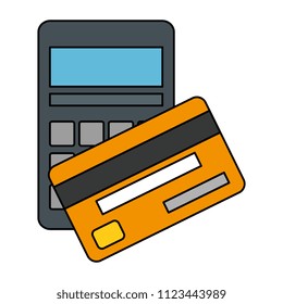 calculator math with credit card