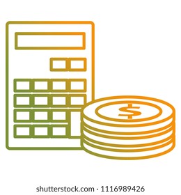 calculator math device with coins