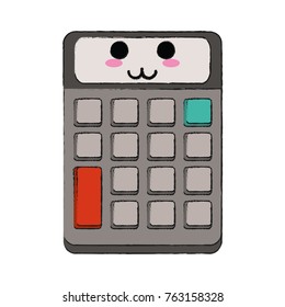 Calculator math device cute kawaii cartoon