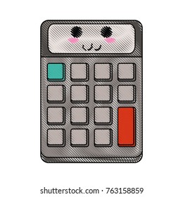 Calculator math device cute kawaii cartoon