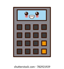 Calculator math device cute kawaii cartoon