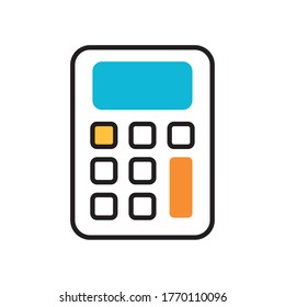 calculator math device fill style icon vector illustration design