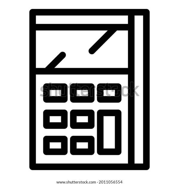 Calculator math\
device icon. Outline calculator math device vector icon for web\
design isolated on white\
background