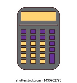 Calculator math device isolated cartoon vector illustration graphic design