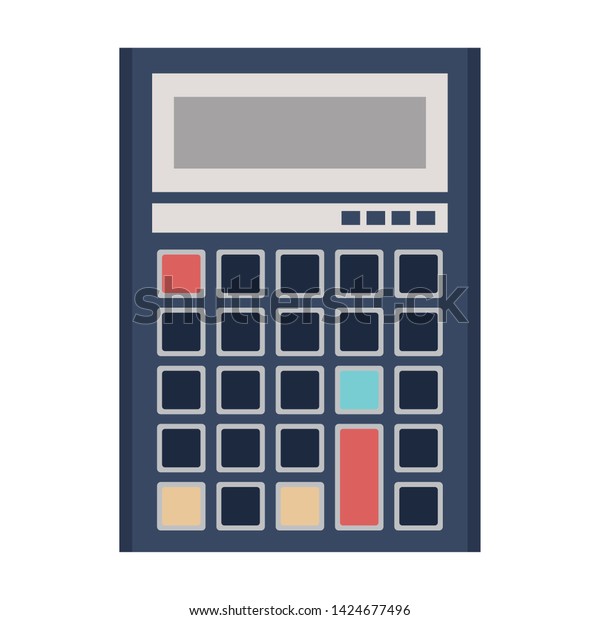 Calculator math device isolated cartoon vector\
illustration graphic\
design