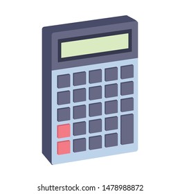 Calculator math device isometric symbol ,vector illustration graphic design.