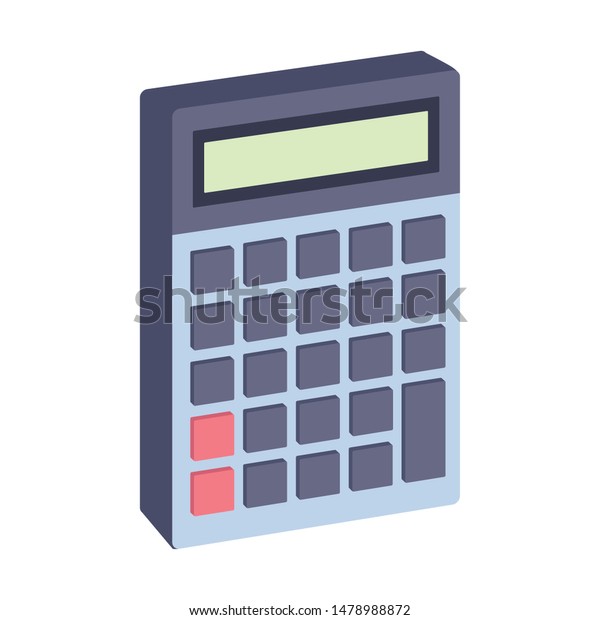 Calculator math device isometric symbol ,vector\
illustration graphic\
design.