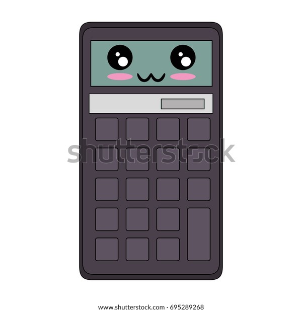 Calculator Math Device Kawaii Cartoon Stock Vector Royalty Free