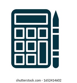 calculator math device silhouette style vector illustration design
