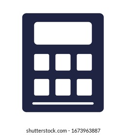 calculator math device silhouette style vector illustration design