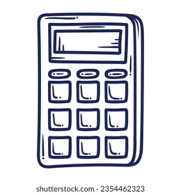 calculator math doodle icon isolated