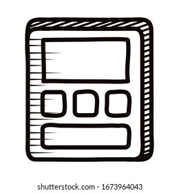 diseño de ilustración vectorial de línea de doodle matemática calculadora