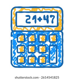 calculator math education doodle icon sketch vector. calculator math education sign. isolated symbol illustration