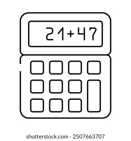 calculator math education line icon vector. calculator math education sign. isolated contour symbol black illustration