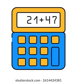 calculator math education line icon vector. calculator math education sign. isolated symbol illustration