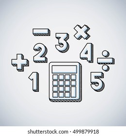 calculator math education line icon vector illustration design