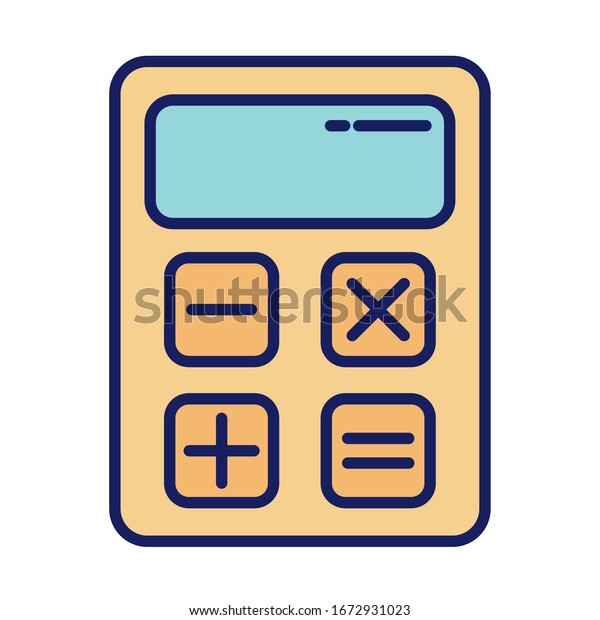 calculator math finance, line and fill style\
iconvector illustration\
design