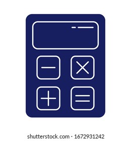 calculator math finance, silhouette style iconvector illustration design