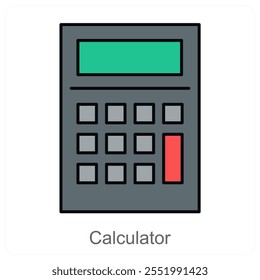 Calculator and math icon concept