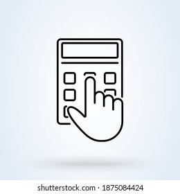 calculator, math icon. Element of education illustration. Signs and symbols can be used for web, logo, mobile app, UI, UX. Vector Simple modern icon design illustration.
