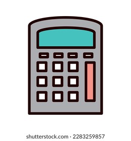 calculator math icon isolated design