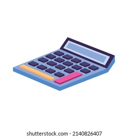 calculator math isometric style icon