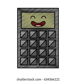 calculator math kawaii character