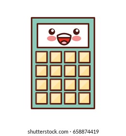 calculator math kawaii character
