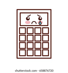 calculator math kawaii character
