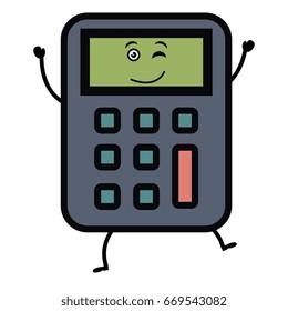calculator math kawaii character
