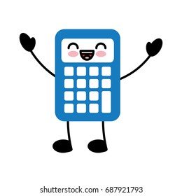 calculator math kawaii character