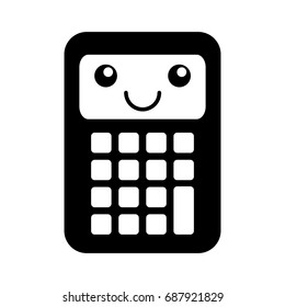 calculator math kawaii character