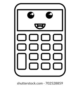 calculator math kawaii character