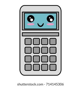 calculator math kawaii character