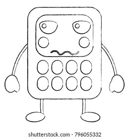 calculator math kawaii character cartoon